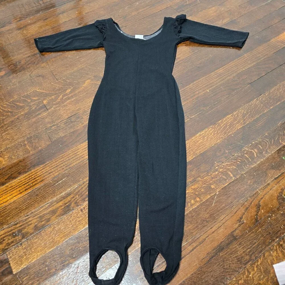 Vintage 80s 90s Ballerina Bear Stirrup Legging Girls Jumpsuit